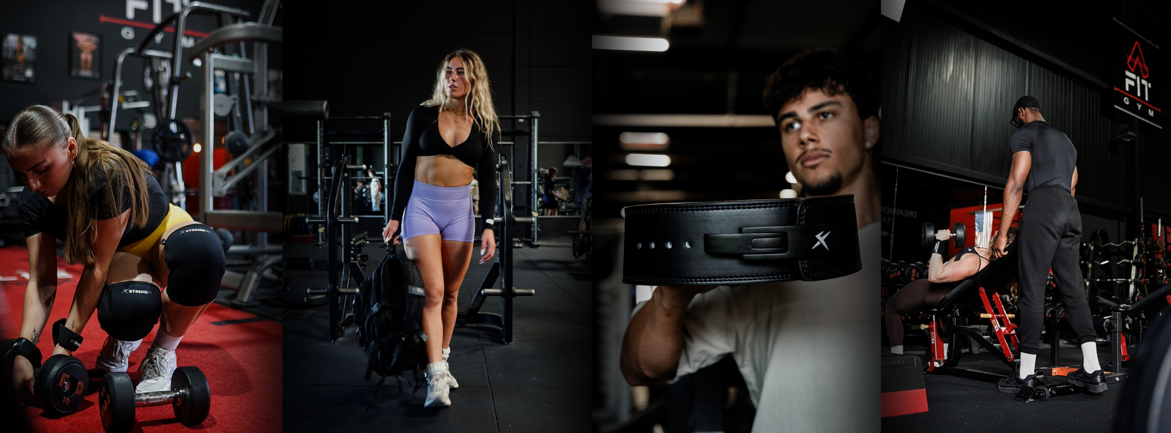 Athlète de la marque xtremefit portant des équipements de musculation, haltérophilie et powerlifting