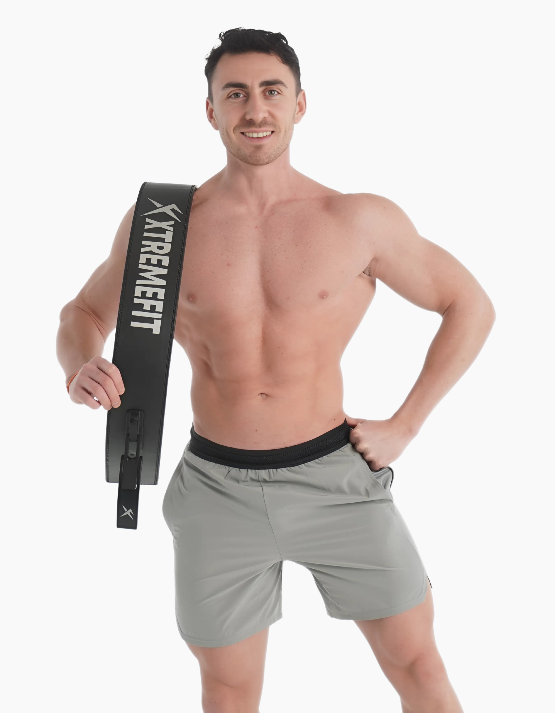 Athlète avec ceinture de levage pour musculation et halterophilie en cuir de 13mm