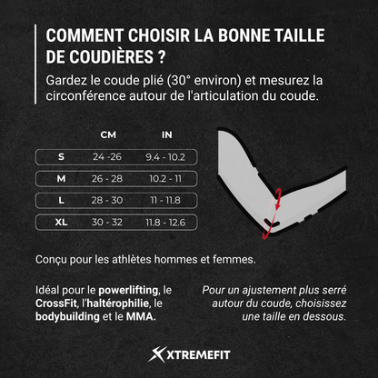 Guide des tailles Coudiere musculation