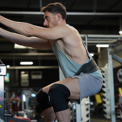 bande genoux musculation en salle de fitness pour exercices jambes