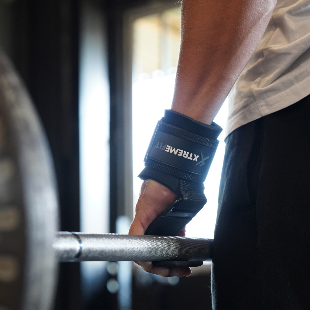 musculation sangle de tirage en forme de crochet sur barre olympique