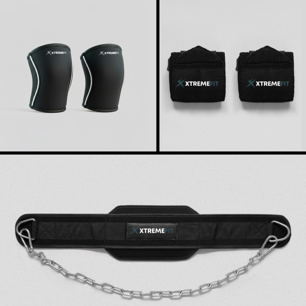pack complet genouillères crossfit, protege poignet, ceinture lestée